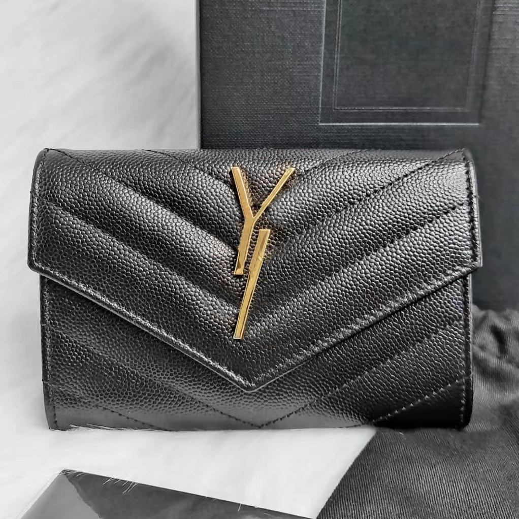 Top quality Clutch Bags Genuine Leather Purse card holder Men famous Women's Holders Luxurys designer Coin Black Lambskin men Wallet Key Poc