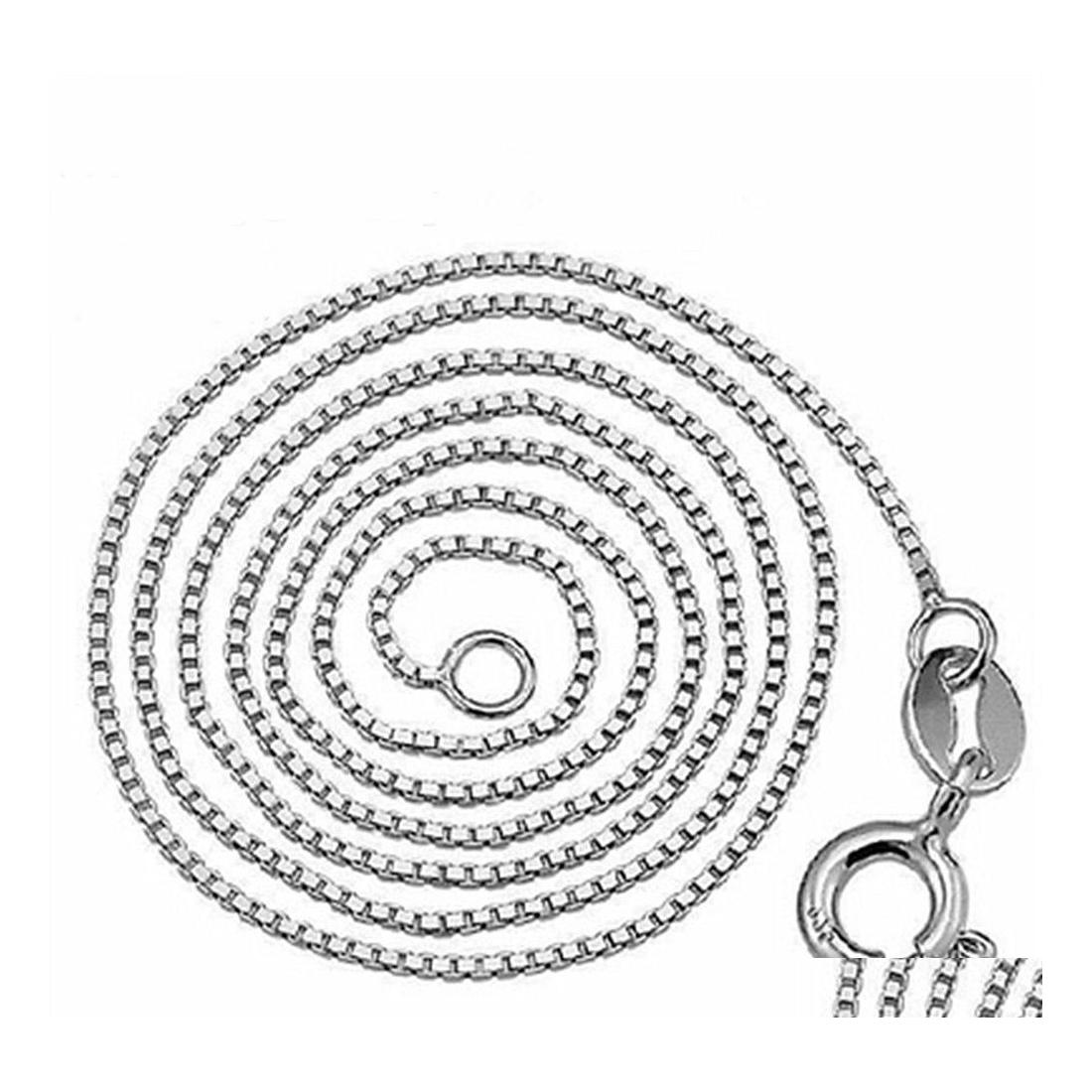 

Chains Chain Necklace Jewelry Mens And Womens Accessories Platinum Plated 1Mm Aberdeen Box Drop Delivery Necklaces Pendants Dhked