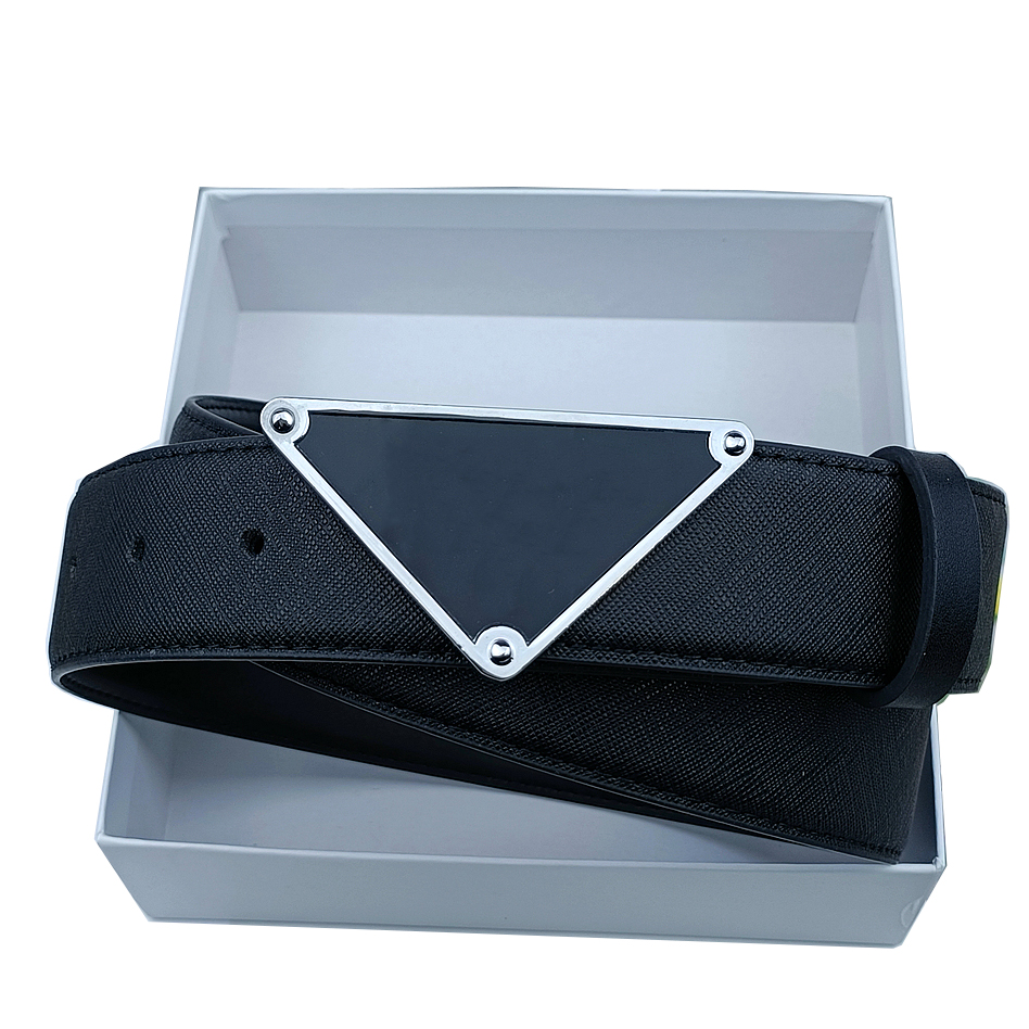 

Men's Leather Women Belt Designer Belts 3.8cm Wide Belt Includes Box size 105-125CM, Black