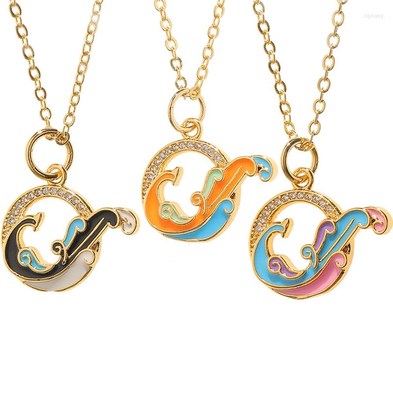 

Pendant Necklaces Charming Cartoon Peacock Birds For Women Delicate Copper Inlay Zircon Choker 2023 Enamel Jewelry Gifts