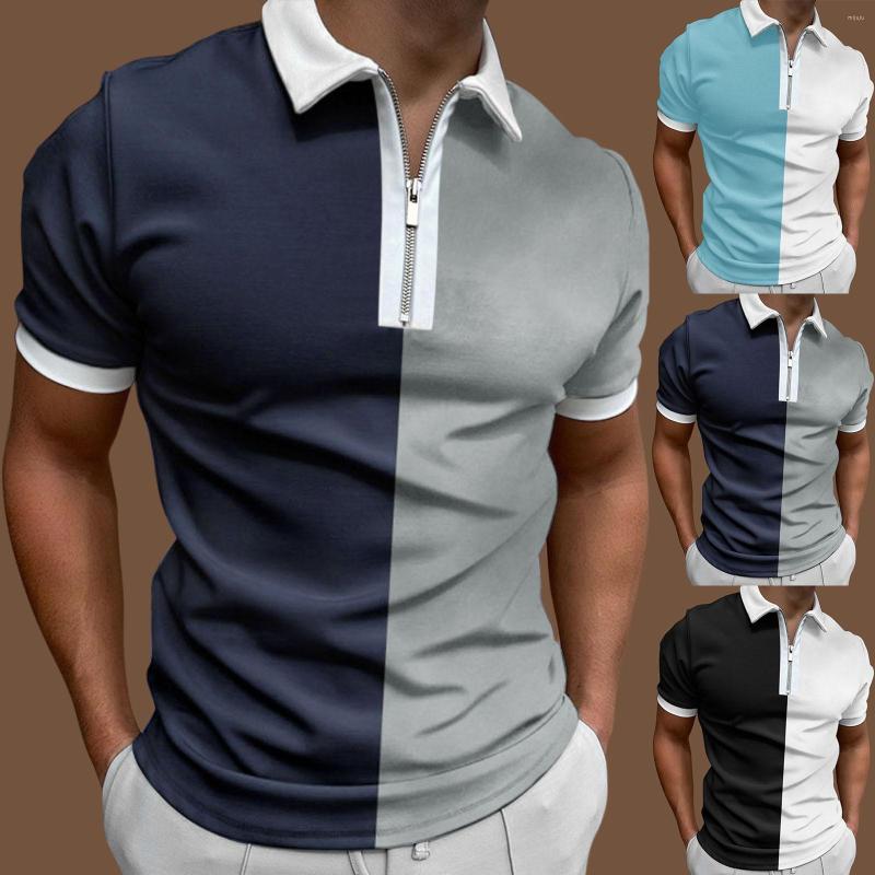 

Men's T Shirts 2023 Summer Men's Polo Shirt Joining Together Color Casual Men Short-Sleeved Tees Man Clothes Tops M-3XL, Black