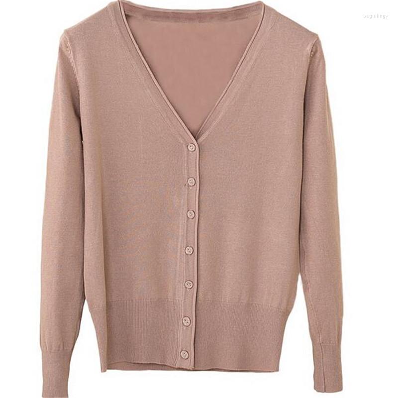 

Women' Knits Spring Cardigan Women Korean V Neck Knitted Feminino Ladies Long Sleeve Loose Buttons Thin Coat ZY3603, Sky blue