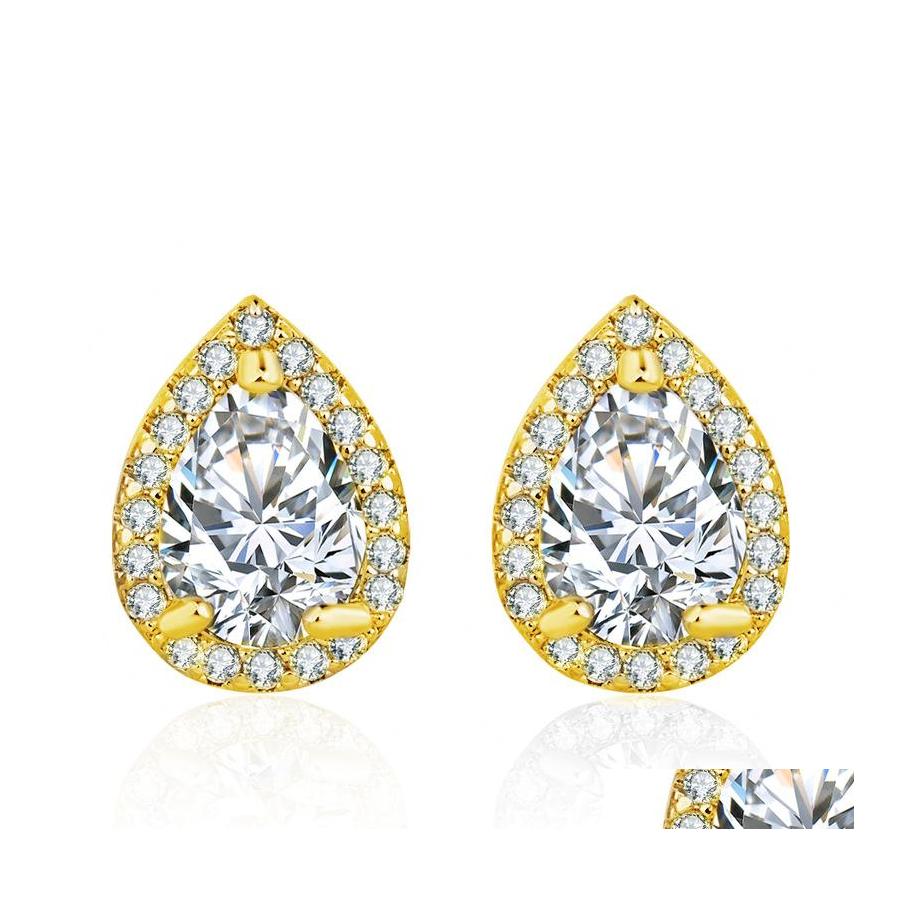 

Stud Fashion Sliver Pear Cubic Zirconia Earrings For Women Crystal Earings Party Water Drop Studs Ear Girl Delivery Jewelry Dhcko