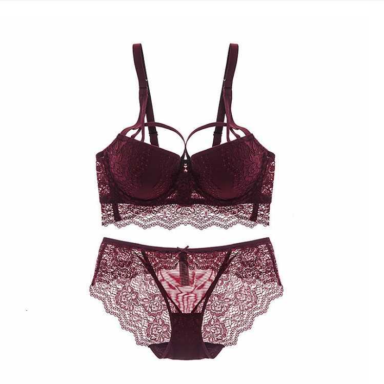 

Ladies Bra Set Customized Size Soft Underwear Transparent Panty Online Lace and Panties s, Red