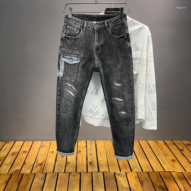 

Men's Jeans P0222 Fashion Men's 2023 Runway Luxury European Design Party Style Clothing, Picture shown
