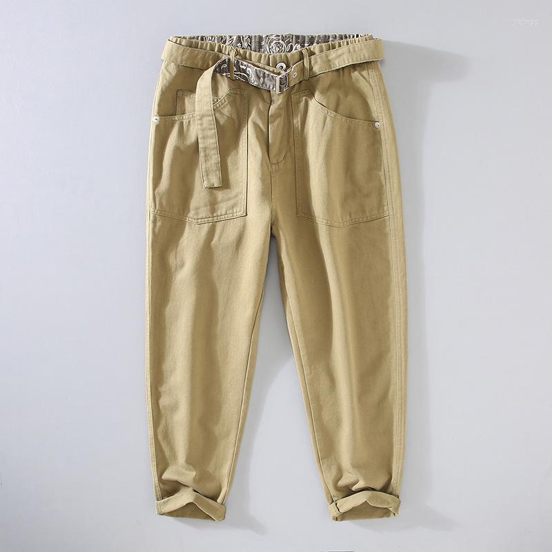 

Men's Pants Autumn Men Cargo Khaki Casual Simple Loose Cotton Comfortable Zipper High Waist Streetwear Technical Male Trousers, A013 black