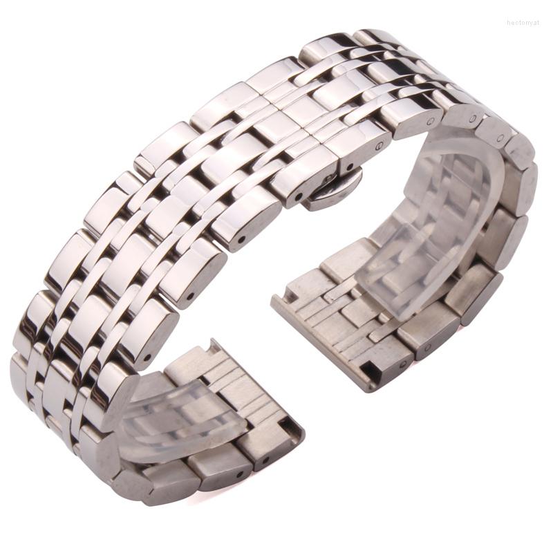 

Watch Bands 18mm 20mm 22mm Metal Watchbands Bracelet Silver Polished Stainless Steel Clocks Strap Accessories