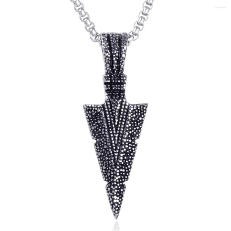 

Pendant Necklaces Arrow Hanging Pendent Cool Titanium Stainless Steel Adjustable Vintage Style Arrowhead Fashion Accessory Grain Decorations