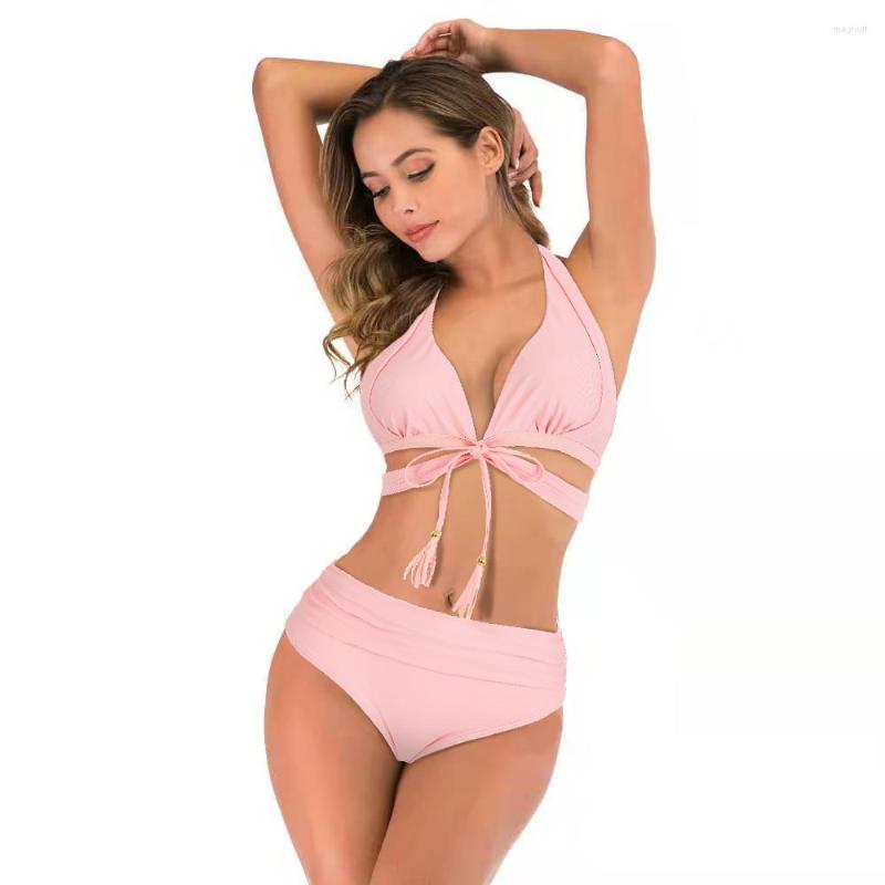 

Women's Swimwear Bikinis 2023 Women Two Pieces Sexy BeachWear Bowknot Solid Suits Suspender Spring Sports Style Wearing, Black