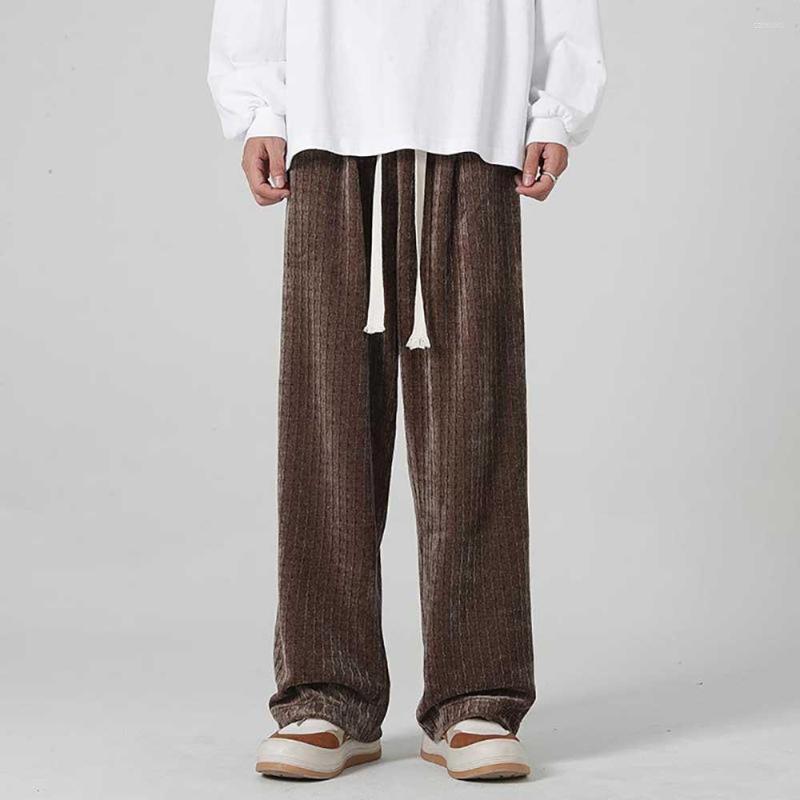 

Men's Pants Fashion Soft Straight Trousers Couples Men Casual Loose Baggy Streetwear Striped Clothing, Black