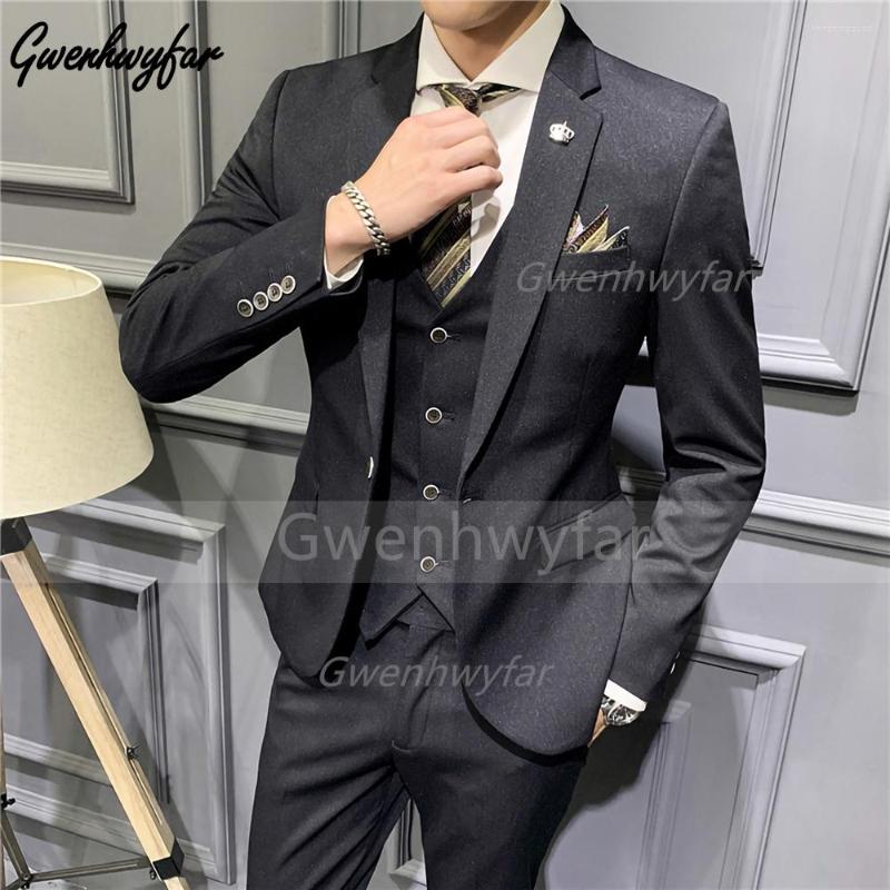 

Men's Suits Gwenhwyfar Classic 3 Piece Mens Formal Business Slim Fit Blazer Wedding Groom Tuxedo Jacket Vest Pants Sets Costume Homme, Style2
