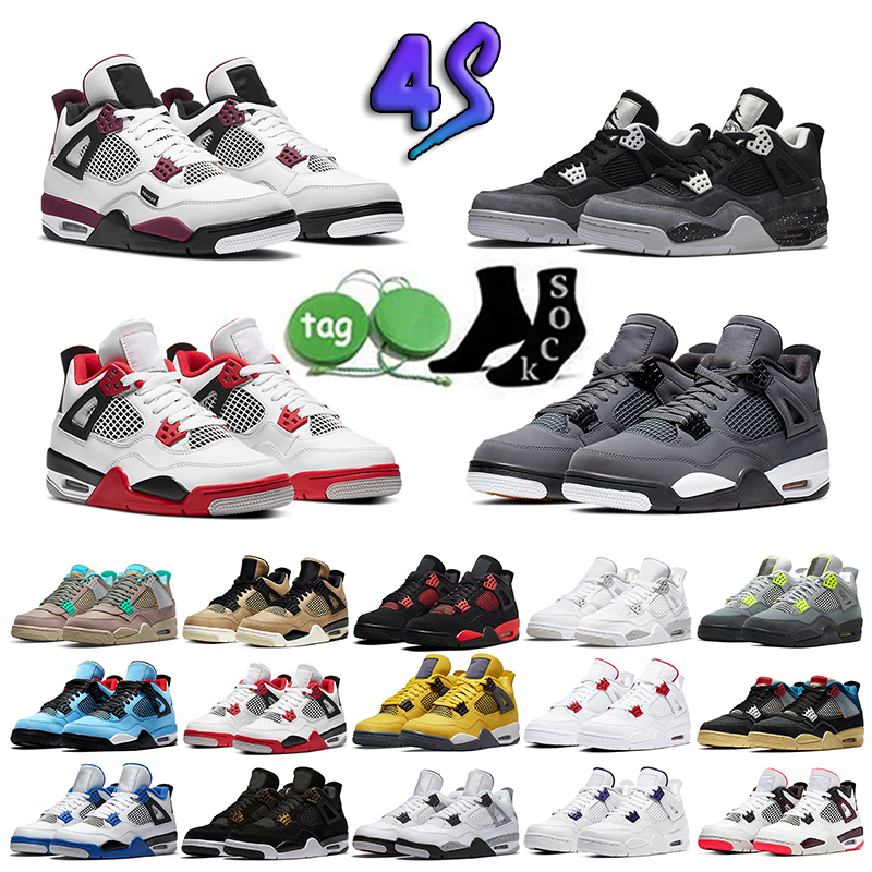 

2023 Jumpman Red Thunder 4 4s Basketball Shoes University Blue Mens Military Black Cement Cat Cream Sail White Oreo Bred Infrared Cool Grey Tattoo Trainer Sneakers J4, 10