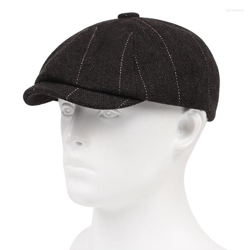 

Berets 2023 Cotton Men's Octagon Children's Hats Truck Driver's, Black