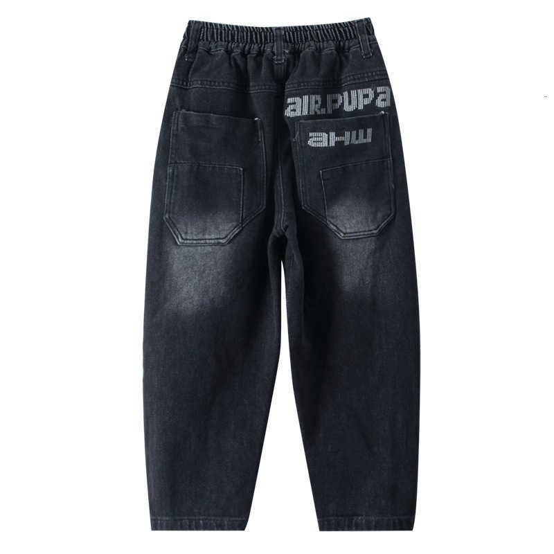 

Jeans Fashionable Boys' Plush Jeans Winter New 1 Korean Chil1en's Trousers Men's Western-style Large Chil1en's Trousers, Black