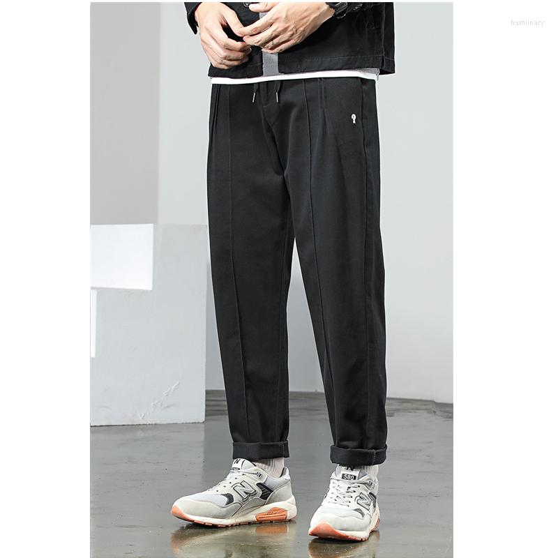

Men's Jeans Men Clothing Trendy Casual Blue Pants Brand Overalls Men's Twill Lanyard Trousers Loose Straight Solid Color Autumn, Black