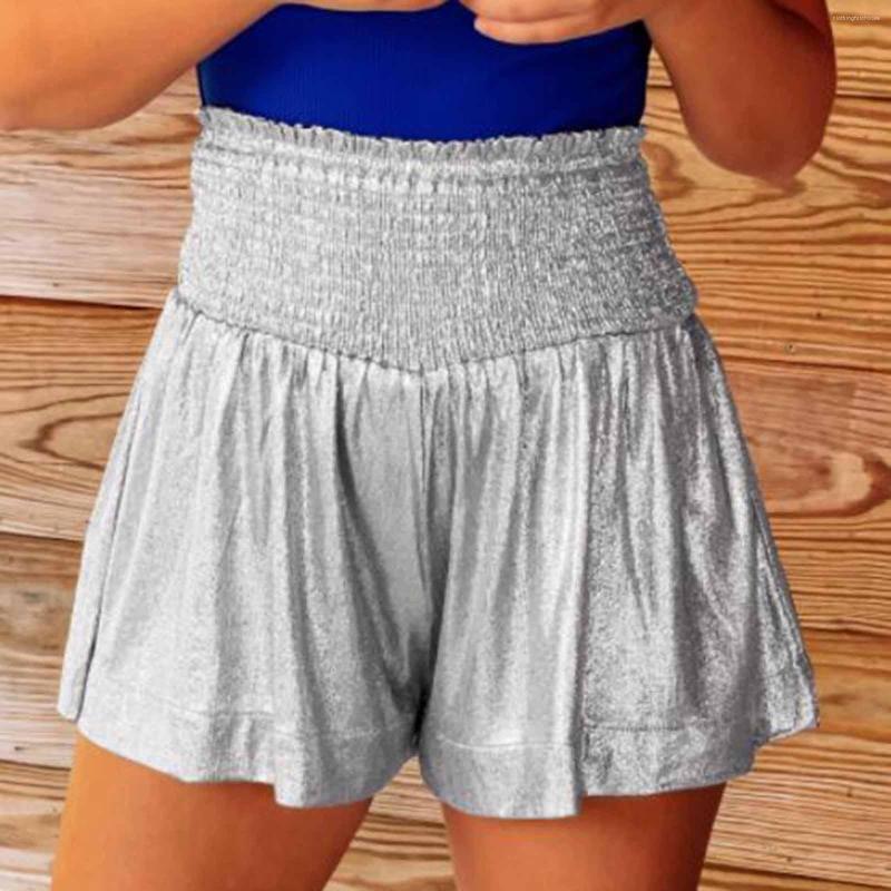 

Women's Shorts Womens Summer Solid Sequins Loose Short Pants Elastic Waist Casual Ruffle For Women Beach Club Dance Clothing 2023, White
