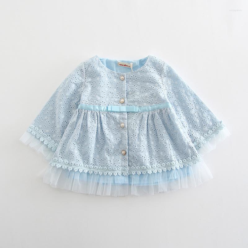 

Girl Dresses Autumn Baby Girls Dress Infant Clothing England Style Lace For Born 3 Color 0-2T, Sky blue