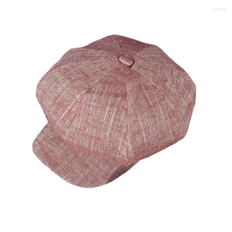 

Berets Women's Spring Summer Hat Wholesale Korean Cotton And Octagonal Breathable Comfortable Painter Men's Fashion, Black