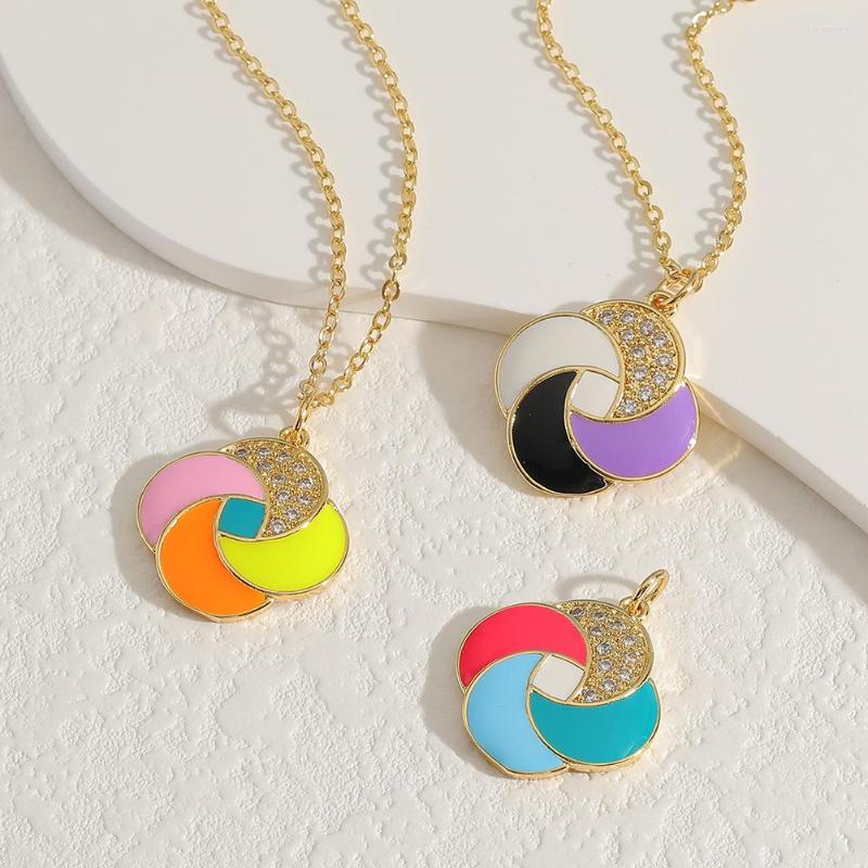 

Pendant Necklaces Chic Cartoon Windmill Exquisite Pave Cubic Zirconia Choker For Teens Women Trend Jewelry Accessories