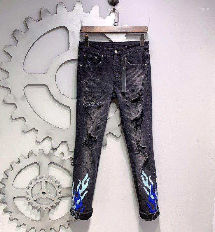 

Men's Jeans A10356 Fashion Men's 2023 Runway Luxury European Design Party Style Clothing, Picture shown