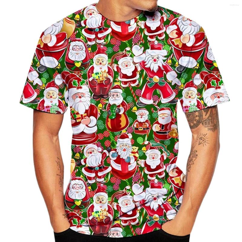 

Men's T Shirts Short Neck Top Christmas Casual O T-shirt Sleeve Blouse Men's Printed Winter Autumn, Green