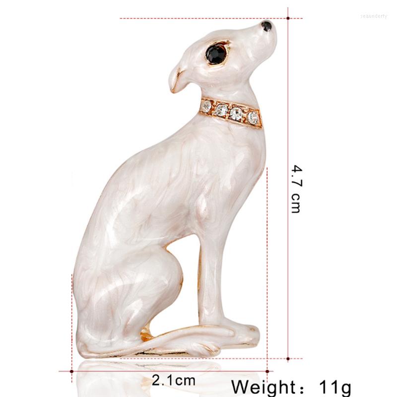 

Brooches Fashion Cute Enamel Rhinestone Crystal Dog Animal Brooch Pin