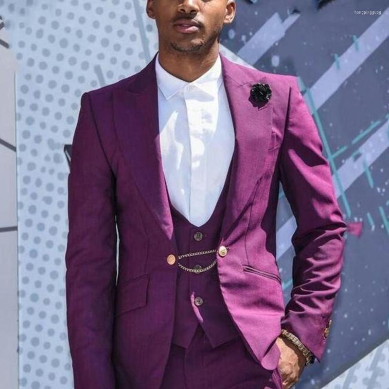 

Men's Suits One Button Groomsmen Peaked Lapel Groom Tuxedos Men Wedding/Prom Man Blazer ( Jacket Pants Vest), Beige