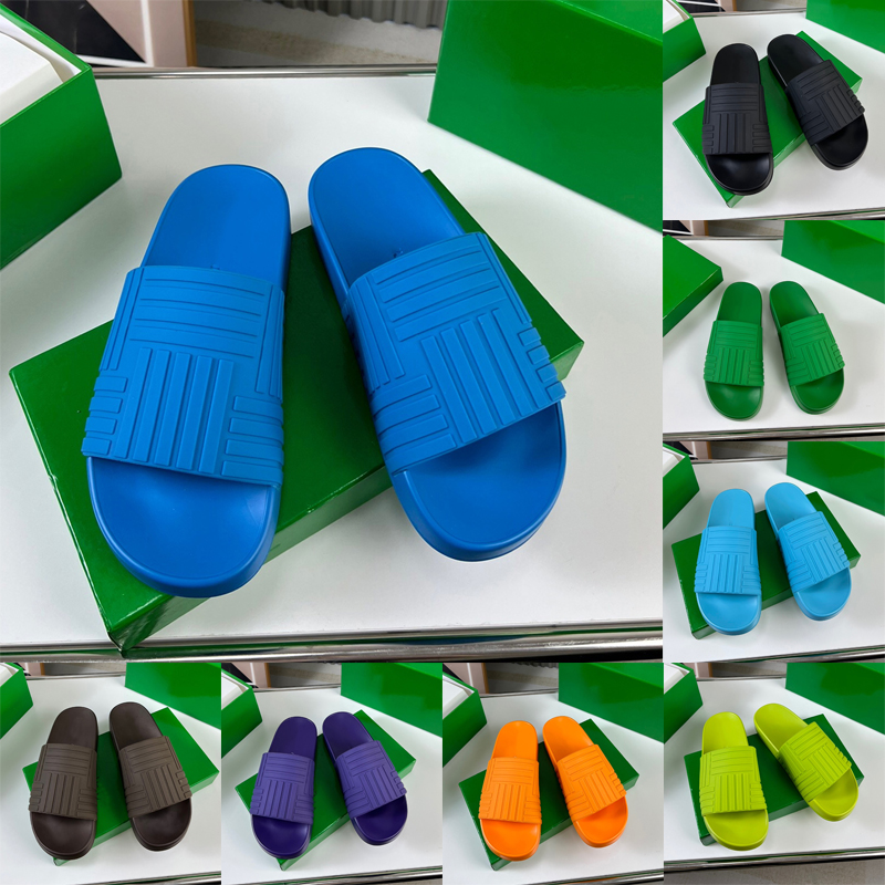 

Latest Beach Slippers Slider Sandals Designer Woman Slippers Beach Slides Flat Rubber Shoe Flip Flops for Men Women Green Toe Wear Resistant Size 36-45