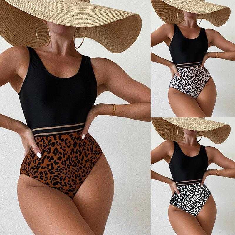 

Womens Strap Bikini Leopard Triangle One Piece Swimsuit Beach, Orange