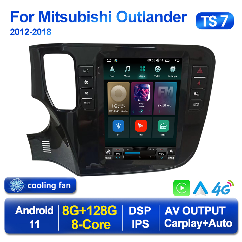 

Car dvd Radio Multimedia Player Android 11 For Mitsubishi Outlander 3 GF0W GG0W 2012-2018 Tesla Style Carplay GPS Navigation Stereo