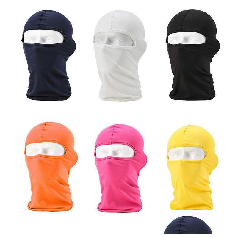 

Cycling Caps Masks Black Ski Mask Lycra Motorcyc For Men Women Fl Face Clava Wind Cap Winter Snow Neck Bike Outdoor Drop Delivery Dh6Ve, Red