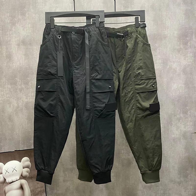 

Men's Pants Men's Cargo Autumn Winter Overalls Pockets With Belt Streetwear Techwear Tactical Workwear Trousers MA675, Black