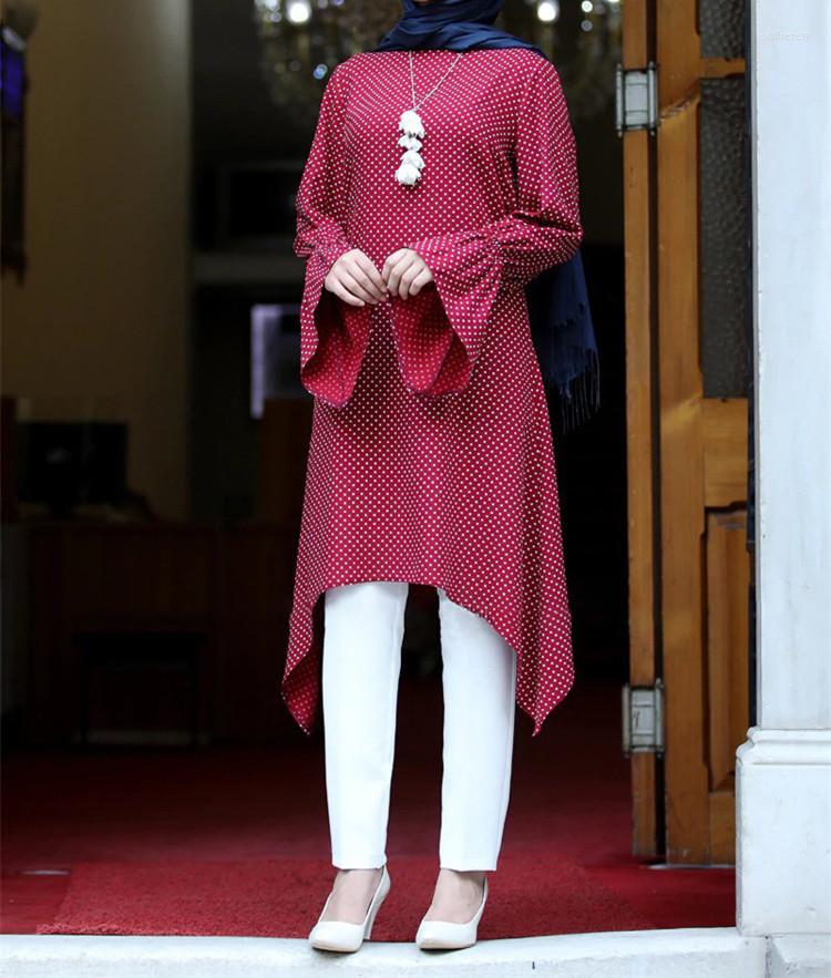

Ethnic Clothing 2023 Summer Style Muslim Women's Dress Casual Fashion Polka Dot Design Charm Four Colors Optional High Quality