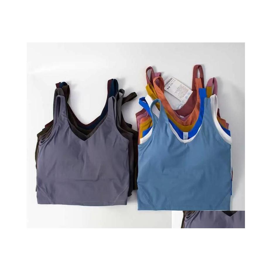 

Yoga Outfits Lu20 U Outfit Back Align Tank Tops Gym Clothes Women Casual Running Nude Tight Sports Bra Fitness Beautif Underwear Ves Dhyxe, Light purple grey nude bra