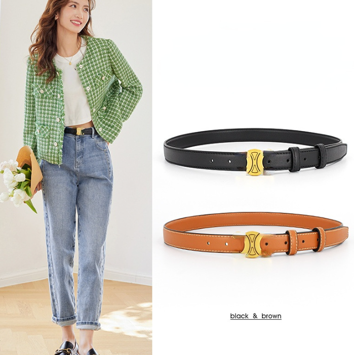 

Classic Belt Women's Smooth Buckle Genuine Leather Belt Fashion All-Match Pant Belt Wholesale, 70-90cm