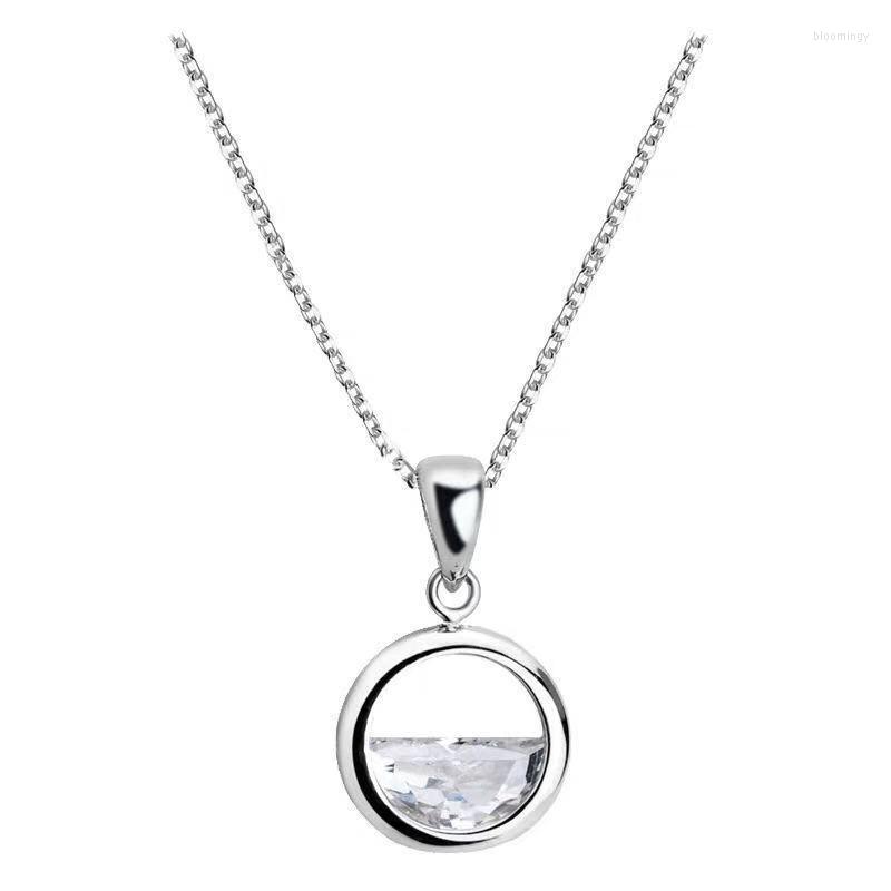 

Pendant Necklaces Necklace Circle Lake Silver Color Chain Jewellery Womens Girl