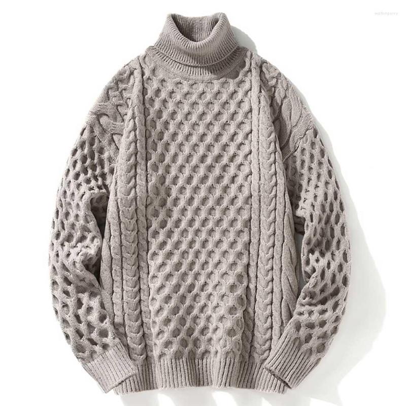 

Men's Sweaters Fashion Sweater Men Casual Loose Baggy Knitted Pullovers Streetwear Oversize Clothing, Khaki