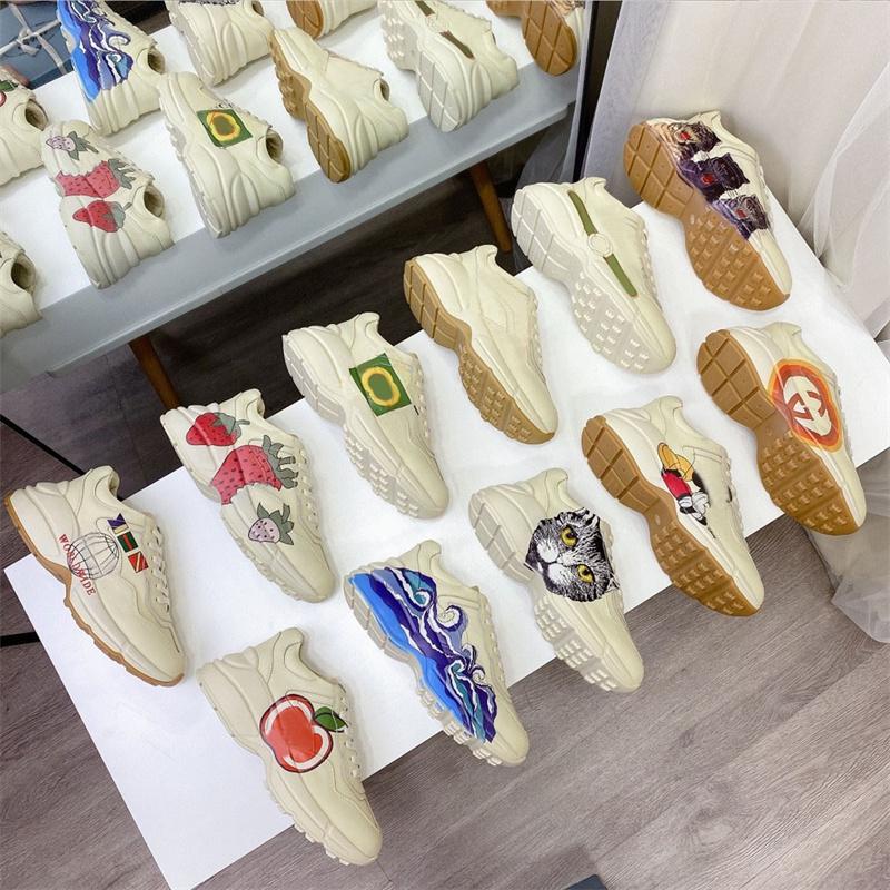 

With Box Designer Sneakers GGity Shoes 2022 Rhyton Designer Shoes Platform Sneaker Men Women Trainers Multicolor Sneakers Vintage Chaussu Ps, 35