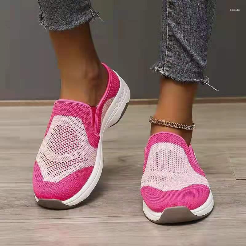 

Slippers Autumn 2023 Selling Large Size Breathable Woven Single Shoes Women's E Patchwork Color Casual Half, Gray