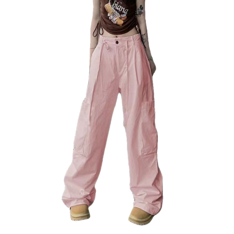 

Boyfriend pants style street pants female summer American retro overalls straight trousers high waist slim casual pants ins tide, Customize