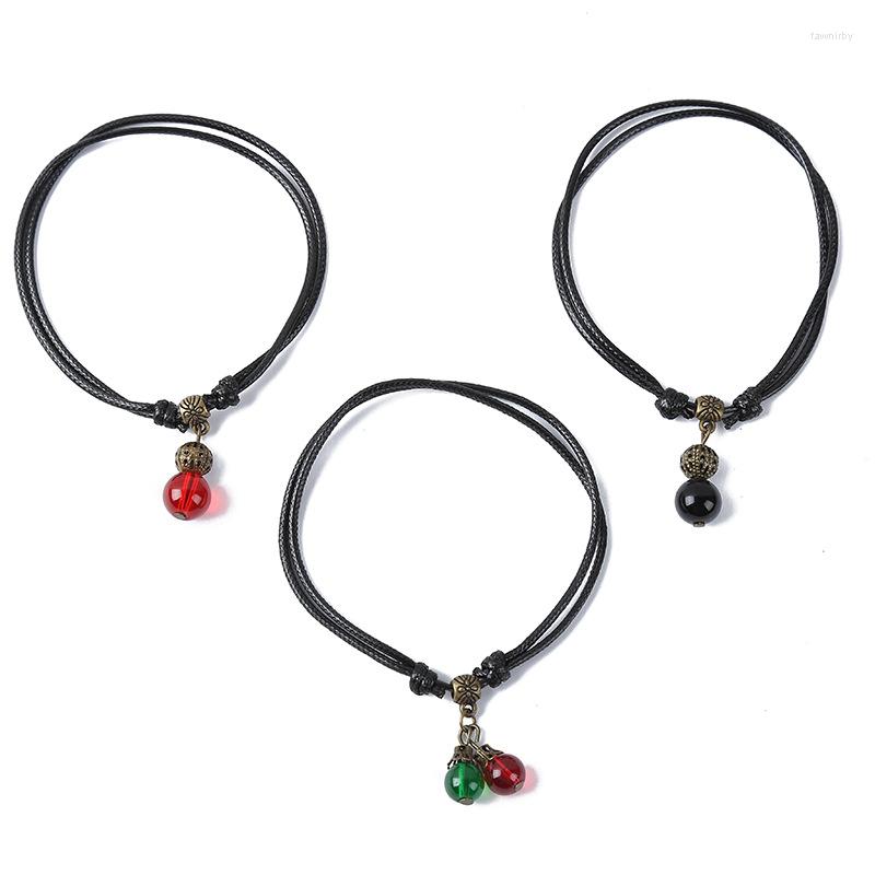 

Charm Bracelets Creative Simple Handmade Anklet Student Mori Retro Crystal Beads Foot Chain Women's Elegant Ornament Semi-precious Stone