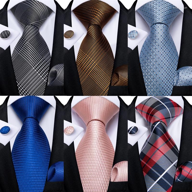 

Bow Ties Houndstooth Black Silver Gold Blue Pink Luxury Silk For Men 8cm Business Wedding Neck Tie Set Handkerchief Men's Gift