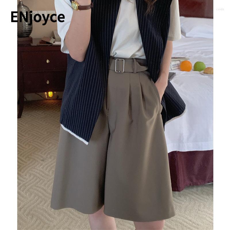 

Women's Shorts Spring Summer Women Vintage Modern High Waist Suit Korean Style High-quality Short Pants Office Ladies Loose Trousers, Beige