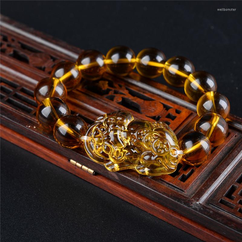 

Strand Wholesale Price Fashion Feng Shui Yellow Pi Yao Xiu Bracelet Bead For Wealth Luck 3 Sizes Drop