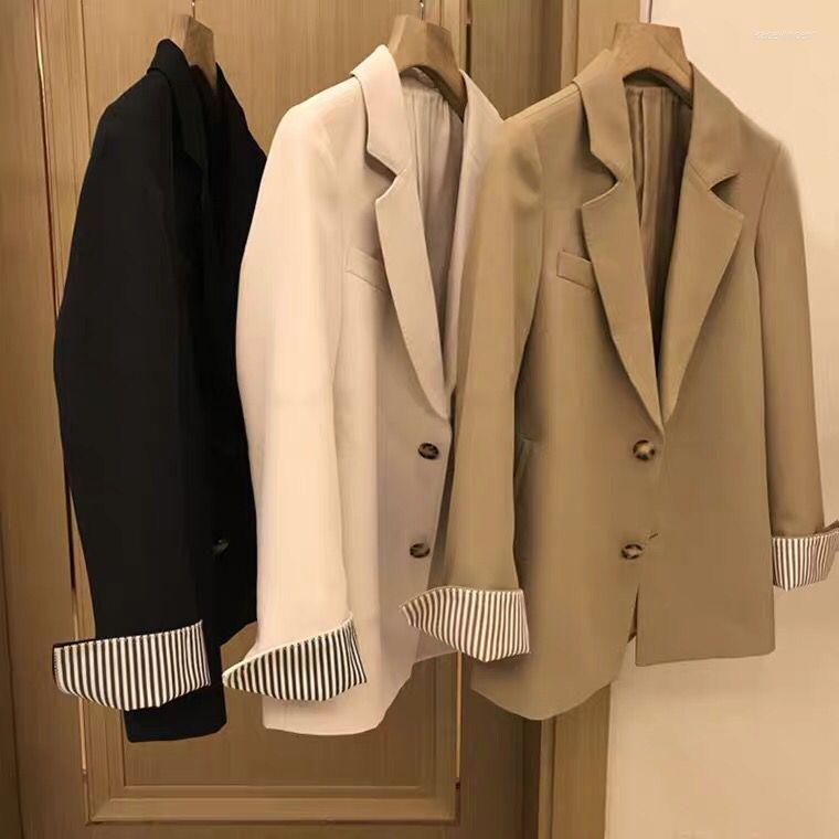 

Women' Suits Est Clothing Leisure Long Sleeved Women Casual Fashion Blazers Woman Tops Office Work Clothes Solid Color Spring Autumn, Khaki