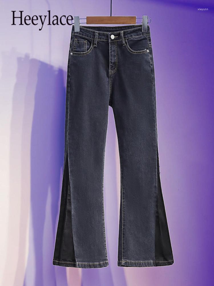 

Women' Jeans Women Streetwear Wide Lere High Waist Side Split Solid Slim Fit Denim Pants Summer Korean Y2K Harajuku Trousers, Picture color