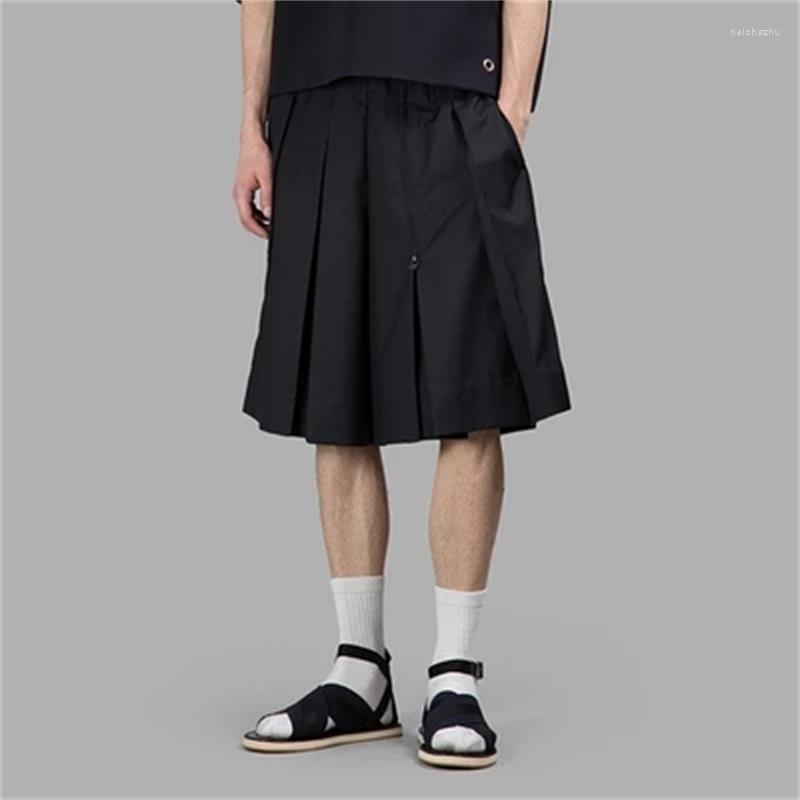 

Men' Shorts Summer Men' Fashion Loose Dark Kkirt Style Star PANTS YOUTH Hairdressing, Black