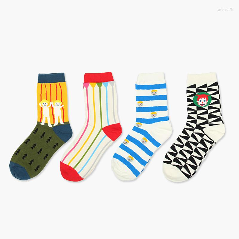 

Women Socks Hit Color Couple Cotton Personality Striped, 01