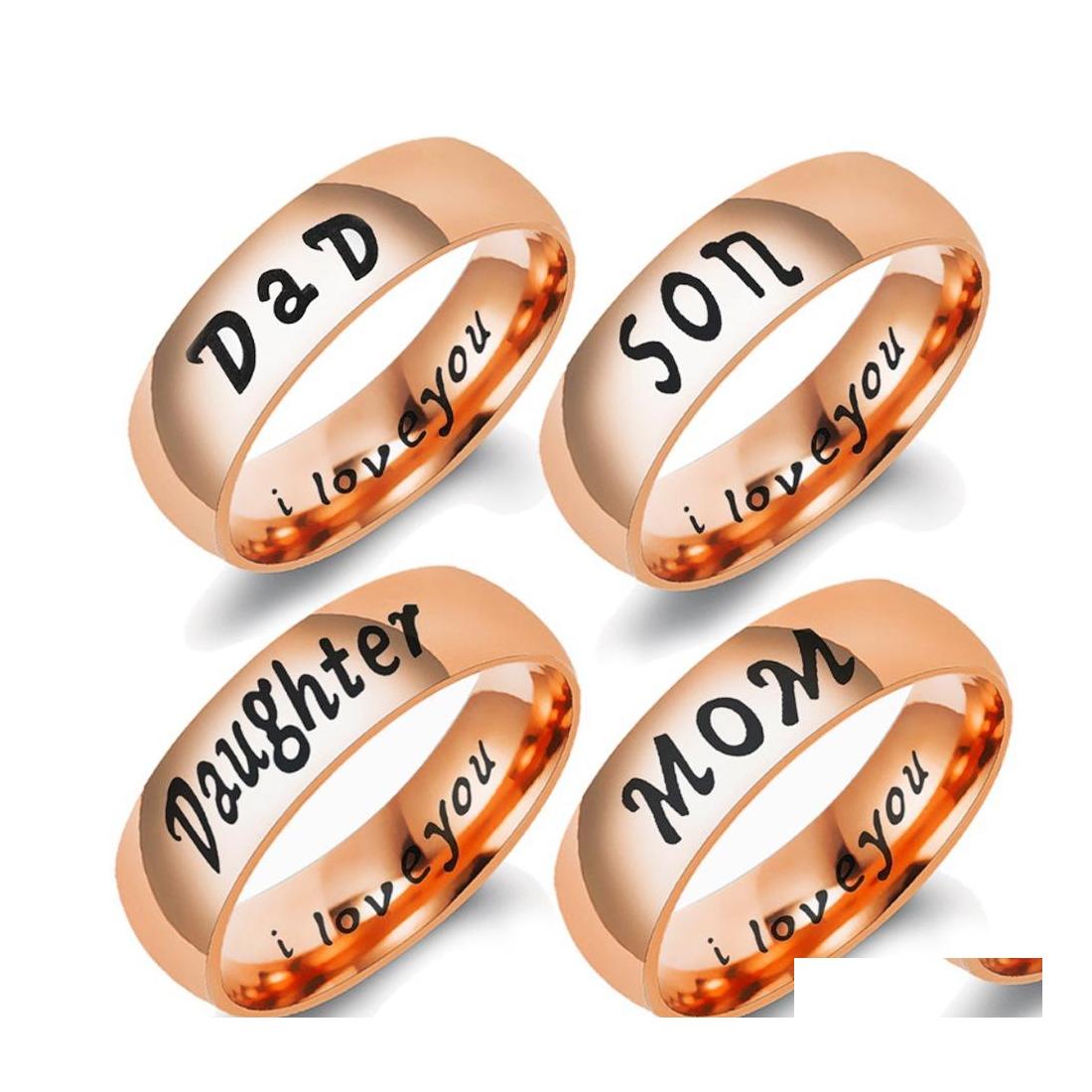 

Band Rings Family Dad Son Mom Daughter Engraved Express Love Commemorate Gift Ring Stainless Steel Jewelry Women And Man Drop Deliver Dhdfu