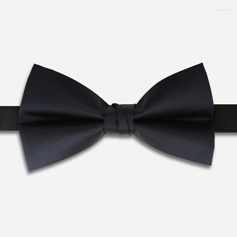 

Bow Ties 2023 Fashion Men's For Wedding Double Fabric Navy Blue Bowtie Club Banquet Anniversary Butterfly Tie With Gift Box